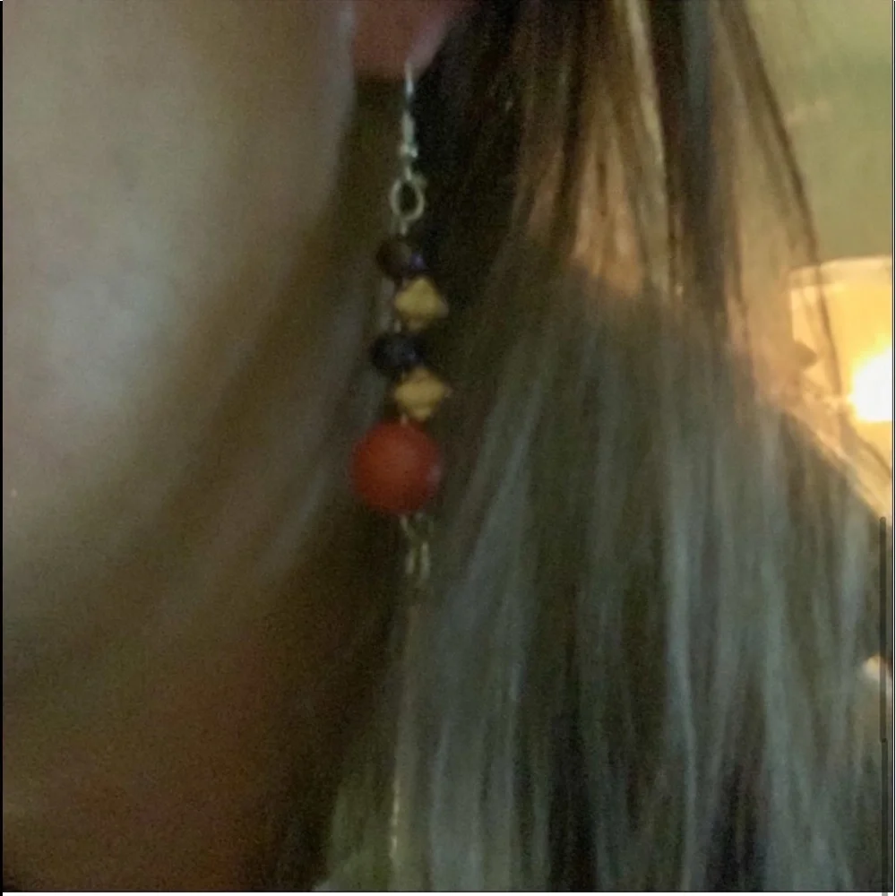 New Handmade S925 Sterling Silver Red Jasper & Iridescent Pyrite Earrings